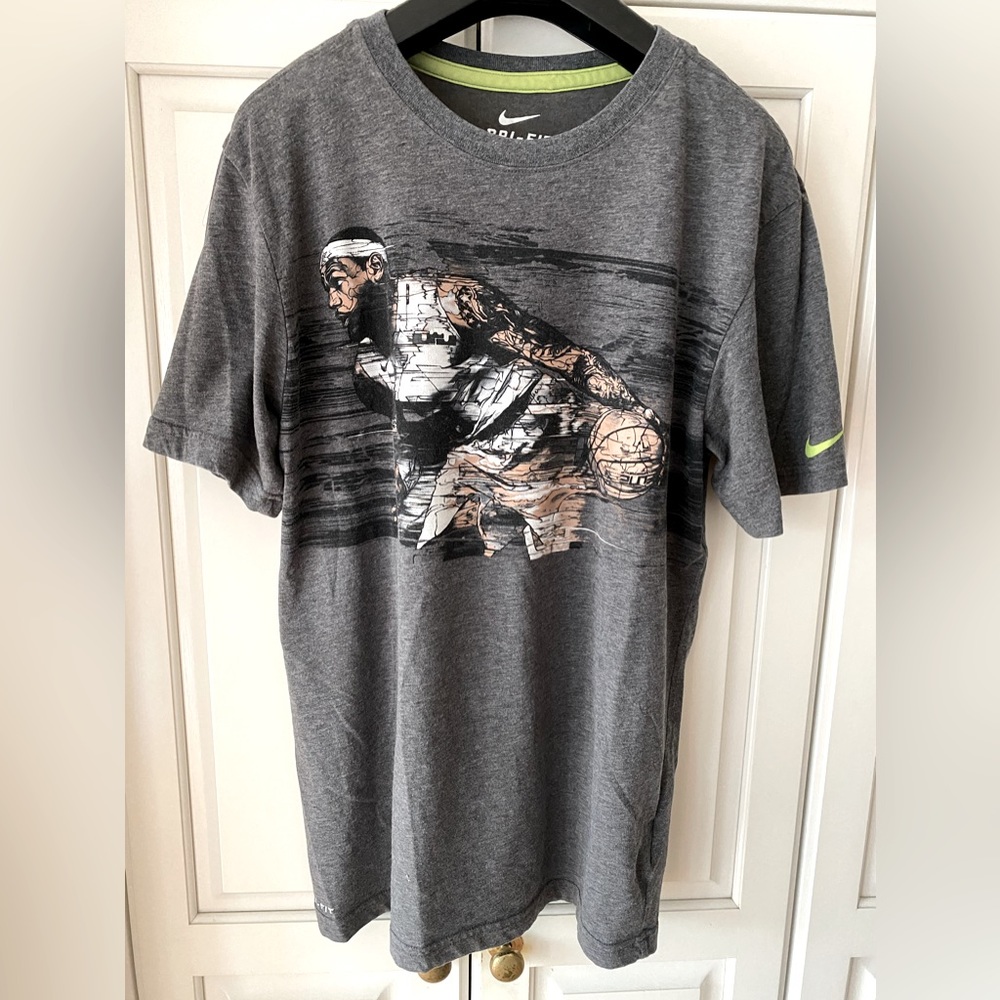 Nike James Lebron Tee Shirt Dri-Fit Grey print men’s S